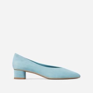 The V Heel Light Blue Suede